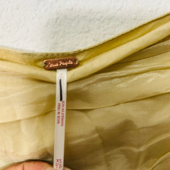 NEW Free People Calliope Ruffle Midi Skirt XS Tan Victorian Romantic Cottagecore - Picture 5 of 8